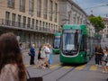 Basel, Switzerland - July 4 2022: public transport in the city