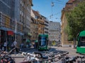 Basel, Switzerland - July 4 2022: public transport in the city