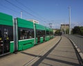 Tram in Basel. Urban views and landscapes on the city.
