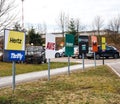 Rent-a-car signage at EuroAirport parking