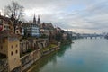 Basel, Switzerland: Panorama of city and Rhine riv