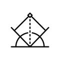 Black line icon for Baseline, diagram and angle