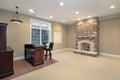 Basement with brick fireplace Royalty Free Stock Photo