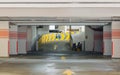 Basement car park exit and entrance view Royalty Free Stock Photo