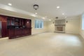 Basement with fireplace and bar Royalty Free Stock Photo