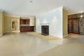 Basement with fireplace and bar Royalty Free Stock Photo