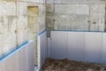 Basement insulation with foam. Insulation and waterproofing of the underground part of the building. Construction of the