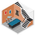 Basement isometric icon set Royalty Free Stock Photo