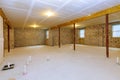Basement renovation interior frame of a new house under construction Royalty Free Stock Photo