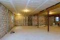 Basement renovation interior frame of a new house under construction Royalty Free Stock Photo