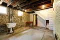 Basement room with stone trim walls Royalty Free Stock Photo