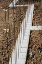 basement wall footing with deadman Royalty Free Stock Photo