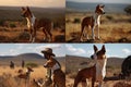 Basenji Kongo Terrier Dog, Red Basenji Portrait, African not Barking Dog, Abstract Generative AI Illustration