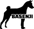 Basenji silhouette with name