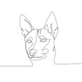basenji, Zande dog, bongo terrier, hunting dog one line art. Continuous line drawing of friend, dog, doggy, friendship