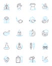 Bash linear icons set. Scripting, Shell, Terminal, Command, Linux, Ubuntu, CentOS line vector and concept signs. Fedora Royalty Free Stock Photo