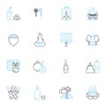 Bash linear icons set. Scripting, Shell, Terminal, Command, Linux, Ubuntu, CentOS line vector and concept signs. Fedora
