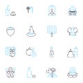 Bash linear icons set. Scripting, Shell, Terminal, Command, Linux, Ubuntu, CentOS line vector and concept signs. Fedora Royalty Free Stock Photo