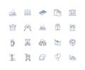 Bash line icons collection. Shell, Command-line, Scripting, Terminal, Parsing, Automation, Unix vector and linear