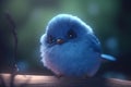 Bashful bluebird cartoon as soft ethereal dreamy background. Royalty Free Stock Photo