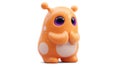 bashful cartoon-style pastel orange alien with a rounded belly and tiny curved eyestalks Royalty Free Stock Photo
