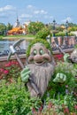 Bashful character topairy displayed at Epcot