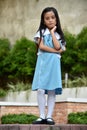 Bashful Girl Student Wearing Uniform Royalty Free Stock Photo