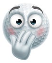 Bashful Timid Shy Embarrassed Golf Ball Emoticon Royalty Free Stock Photo