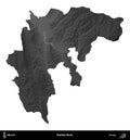 Bashkia Berat, Albania, isolated on white. Grayscale Royalty Free Stock Photo
