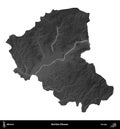 Bashkia Elbasan, Albania, isolated on white. Grayscale Royalty Free Stock Photo