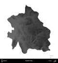 Bashkia Finiq, Albania, isolated on white. Grayscale Royalty Free Stock Photo