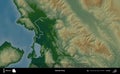 Bashkia Finiq outlined, Albania. Physical Royalty Free Stock Photo