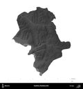 Bashkia Mallakaster, Albania, isolated on white. Grayscale Royalty Free Stock Photo