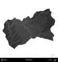 Bashkia Mat, Albania, isolated on white. Grayscale Royalty Free Stock Photo