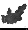 Bashkia Mirdite, Albania, isolated on white. Grayscale Royalty Free Stock Photo