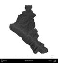 Bashkia Permet, Albania, isolated on white. Grayscale Royalty Free Stock Photo