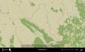 Bashkia Permet outlined, Albania. Topographic Humanitarian Royalty Free Stock Photo