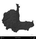 Bashkia Pogradec, Albania, isolated on white. Grayscale Royalty Free Stock Photo
