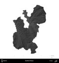 Bashkia Polican, Albania, isolated on white. Grayscale Royalty Free Stock Photo