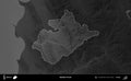 Bashkia Tirane highlighted, Albania. Grayscale Royalty Free Stock Photo