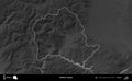 Bashkia Tropoje outlined, Albania. Grayscale Royalty Free Stock Photo