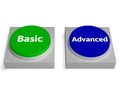 Basic Advanced Buttons Shows Version Or Features