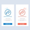 Basic, Arrow, Right, Ui  Blue and Red Download and Buy Now web Widget Card Template Royalty Free Stock Photo