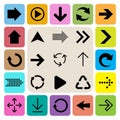 Basic arrow sign icons set Royalty Free Stock Photo