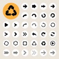 Basic arrow sign icons set Royalty Free Stock Photo