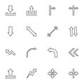 Basic arrows line icons set Royalty Free Stock Photo