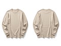 Basic beige long sleeve t-shirt display Royalty Free Stock Photo