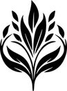 Flourish - black and white isolated icon - vector illustration