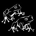 Frogs - black and white isolated icon - vector illustration Royalty Free Stock Photo