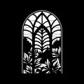 Stained glass - black and white vector illustration Royalty Free Stock Photo